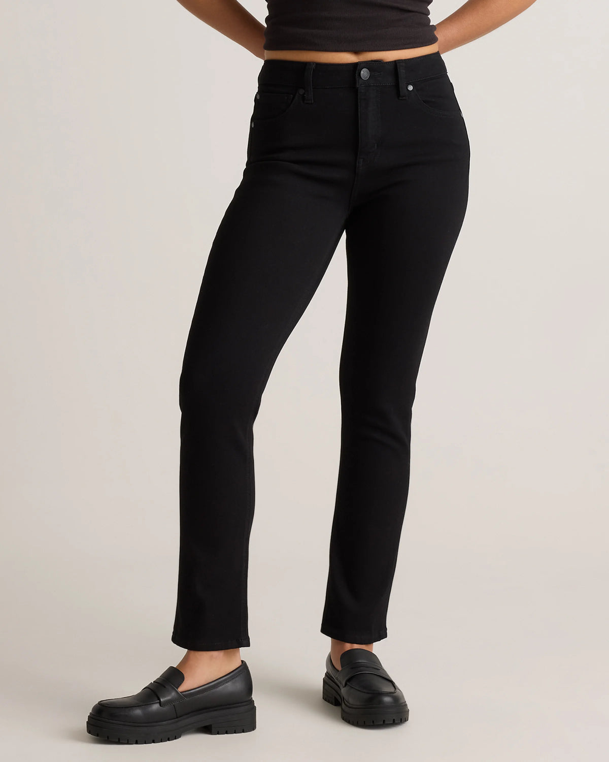 Luna Stretch Slim Straight Jeans - 24 / Black Main image