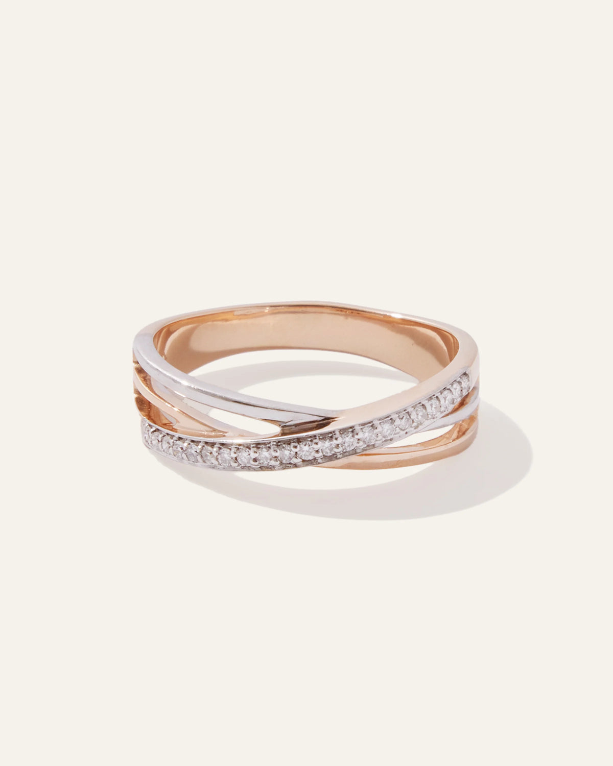 14K Gold Diamond Orbit Ring - 4 / Rose Gold Main image