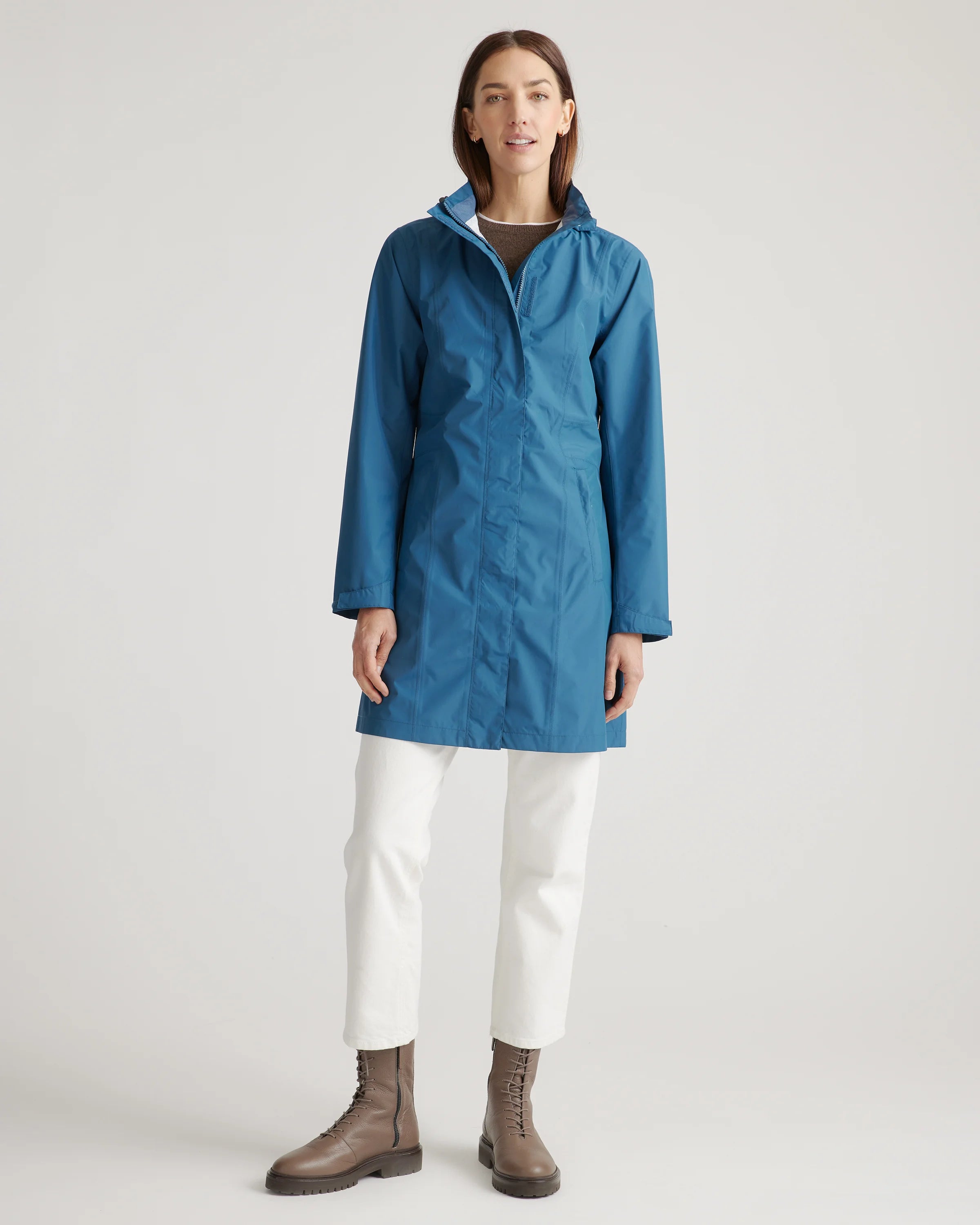 Weather Proof Long Rain Shell Jacket - XS / Ink Blue Secondary image