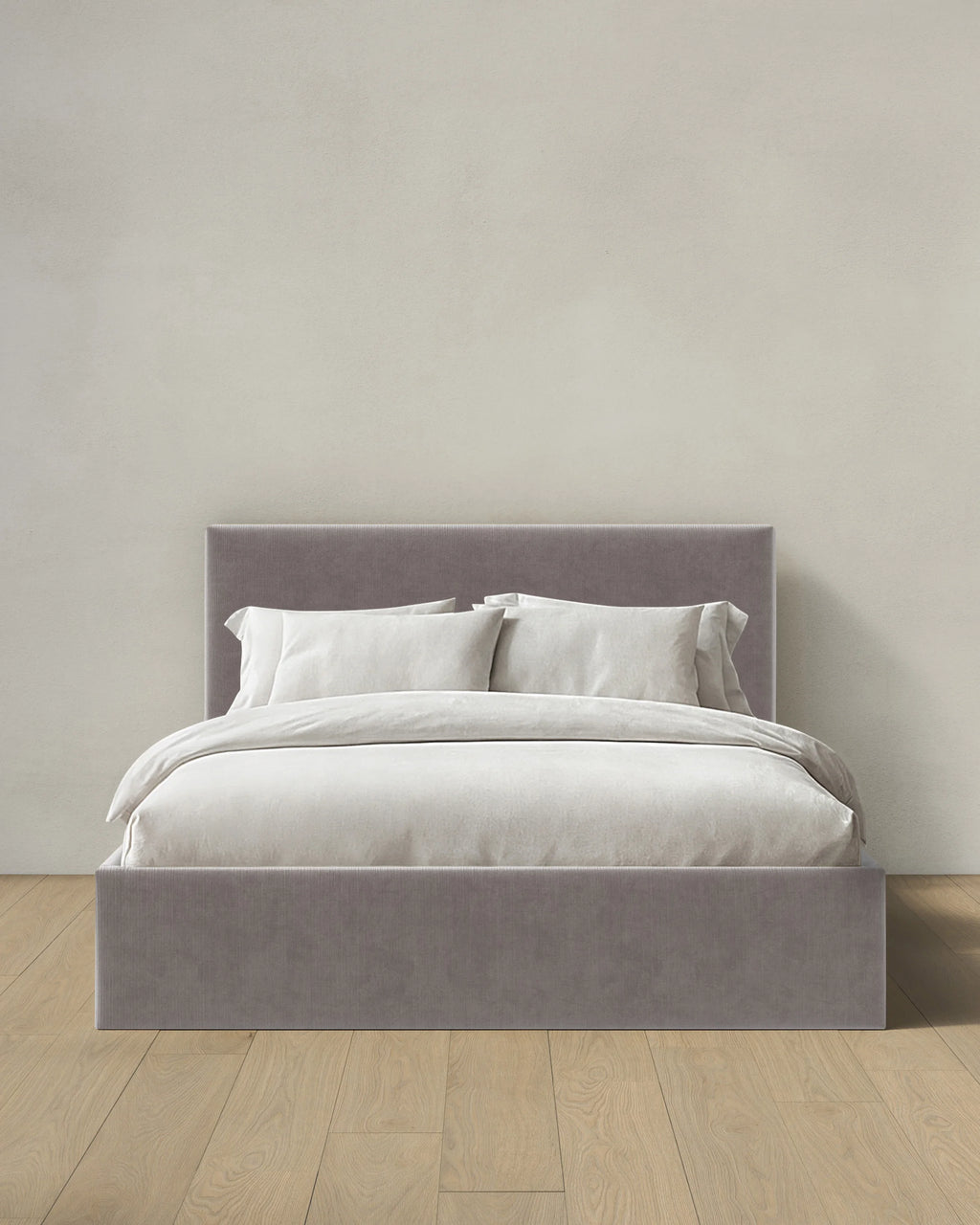 Square Bed in Performance Velvet - Full / Chocolate