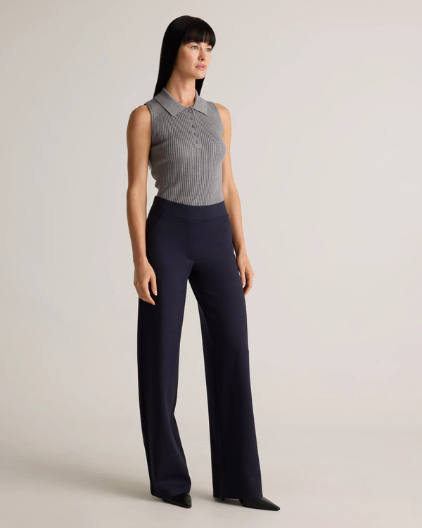 Ultra-Stretch Ponte Wide Leg Pants - XS / Espresso