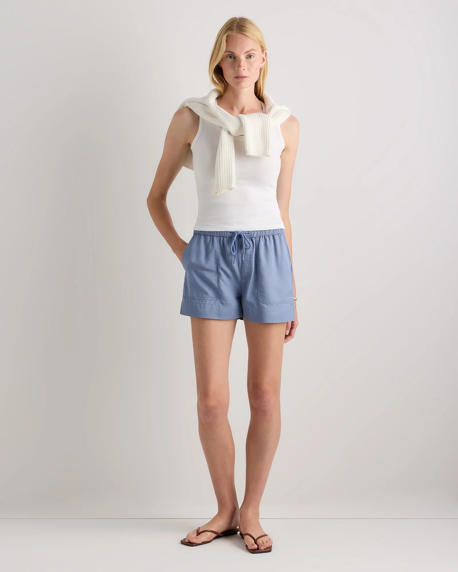 Vintage Wash Tencel Utility Shorts - XS / Moonstone Blue Secondary image