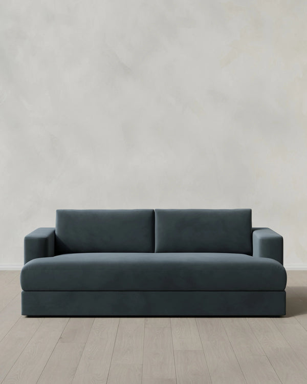 Sierra Curved Arm Sofa in Performance Velvet - 7ft / Sable