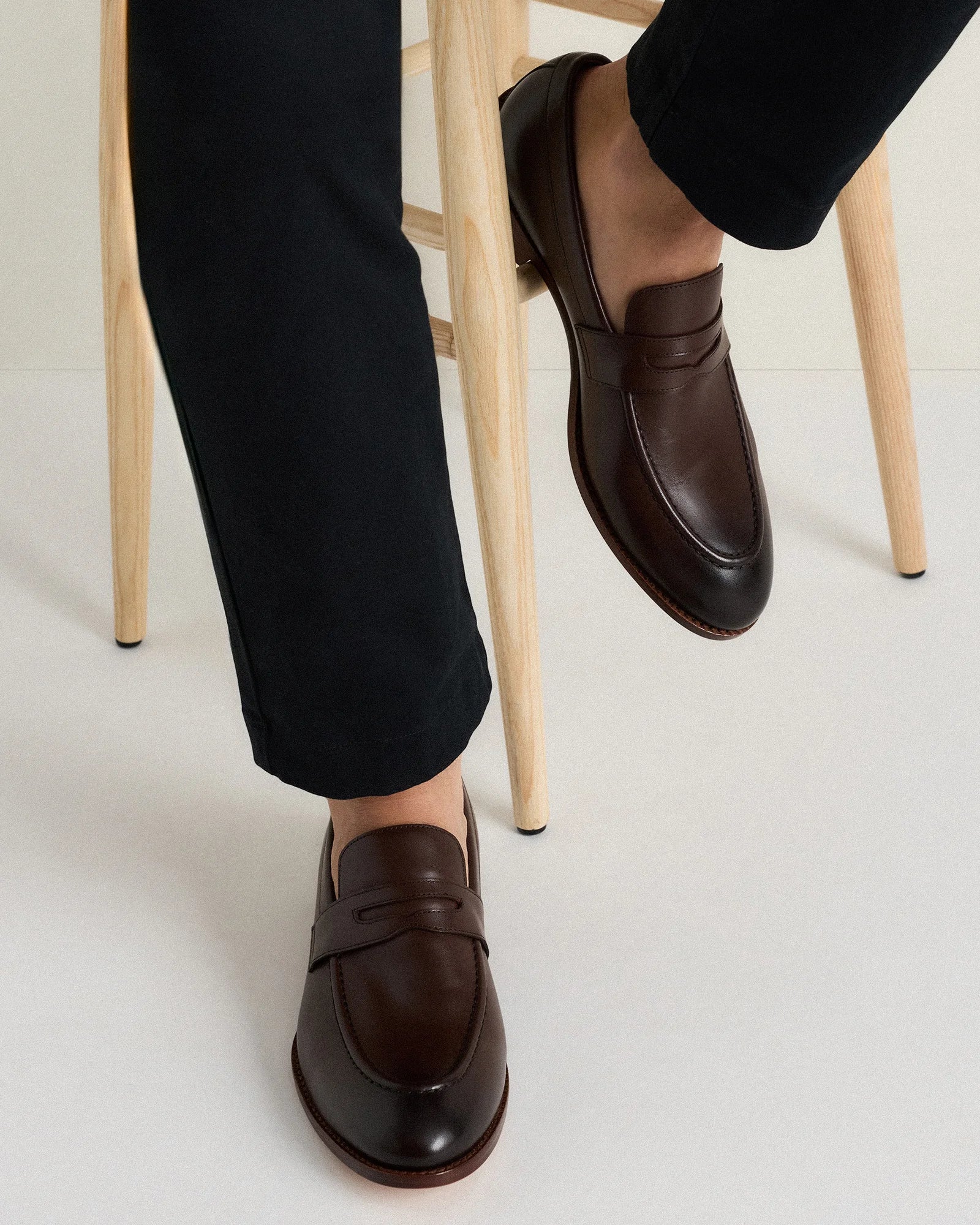 Calfskin Leather Penny Loafer - 7 / Brunette Secondary image