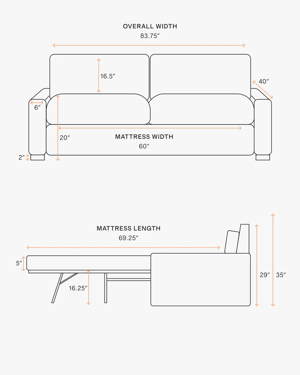 Stillman Sleeper Sofa in Performance Basketweave - Queen / Flax
