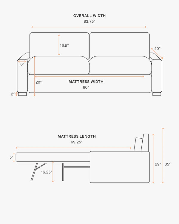 Stillman Sleeper Sofa in Performance Basketweave - Queen / Flax