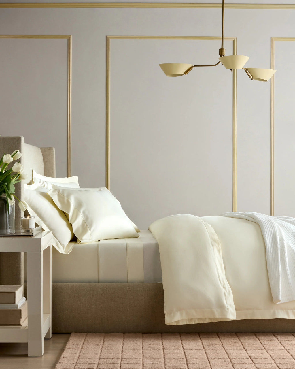 Signature Giza Cotton Sateen Duvet Cover - Twin / Light Grey