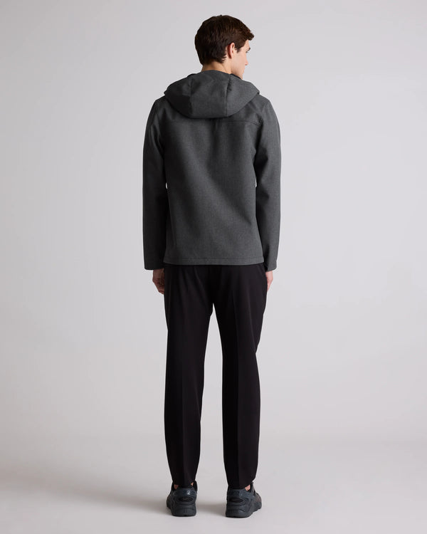 Softshell Fleece-Lined Full-Zip Hooded Jacket - XS / Heather Shady Charcoal