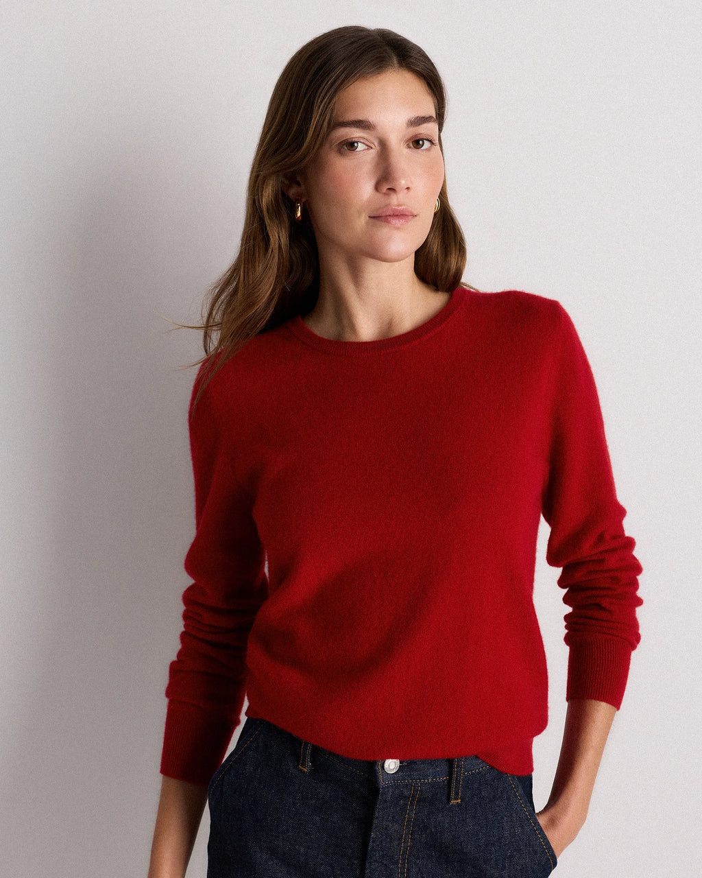 Mongolian Cashmere Crewneck Sweater - XS / Ivory