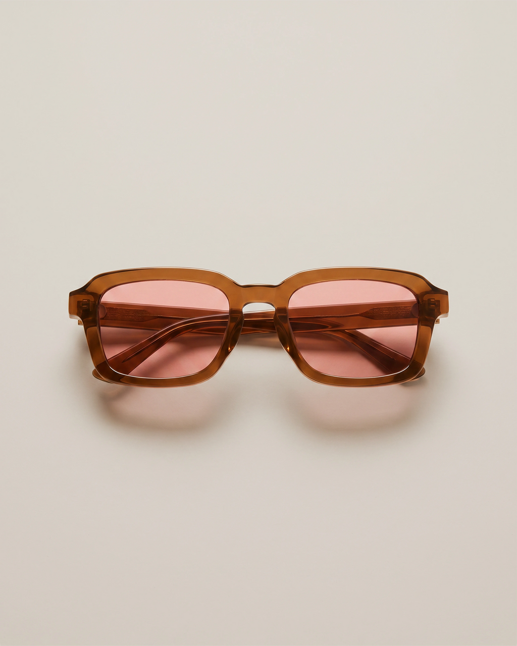 Tulum Polarized Acetate Sunglasses - Standard / Clear Spice with Deep Rose lens