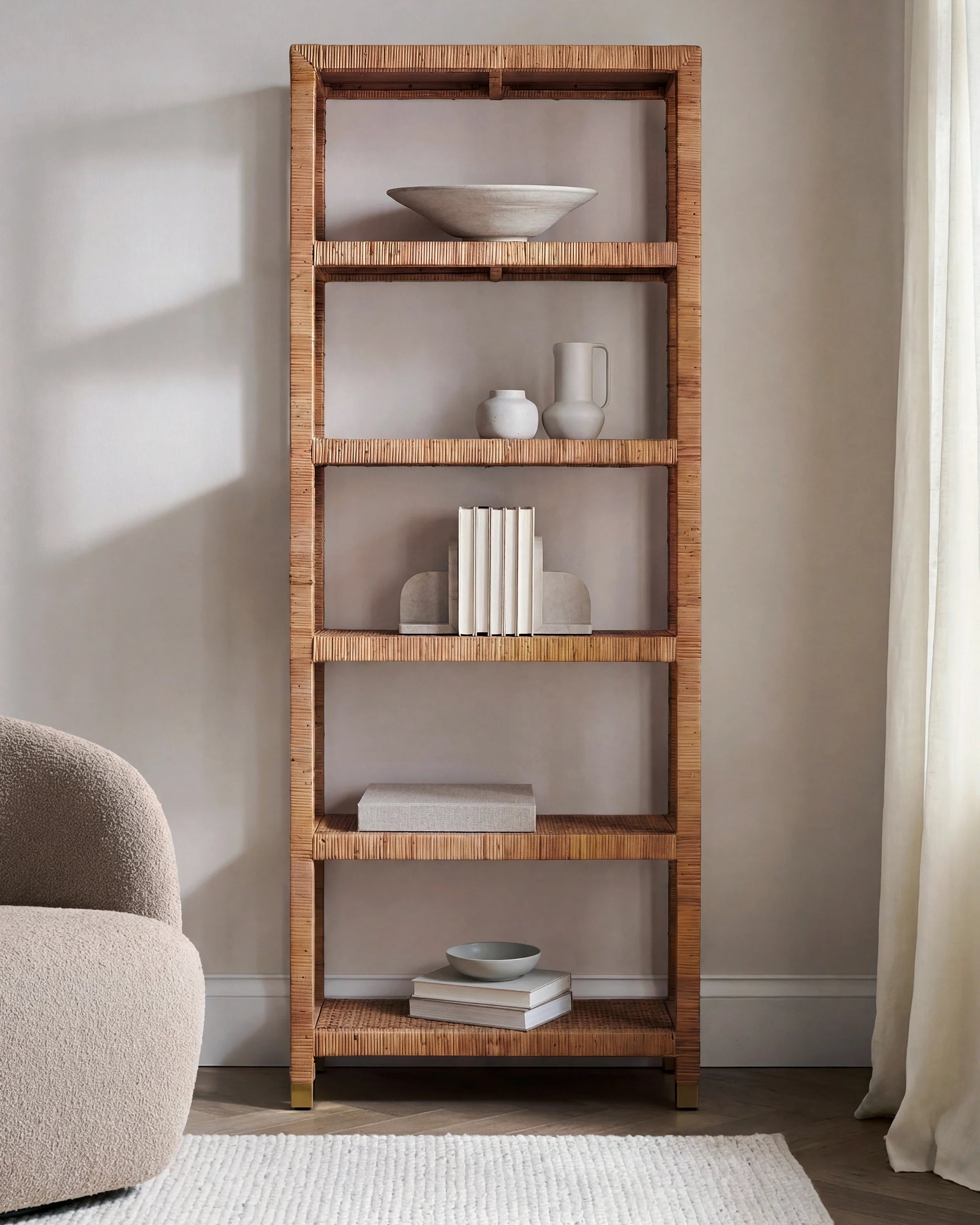 Handwoven Rattan Bookcase - One Size / Natural Secondary image