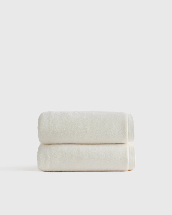 Plush Organic Turkish Cotton Bath Towel (Set of 2) - One Size / White