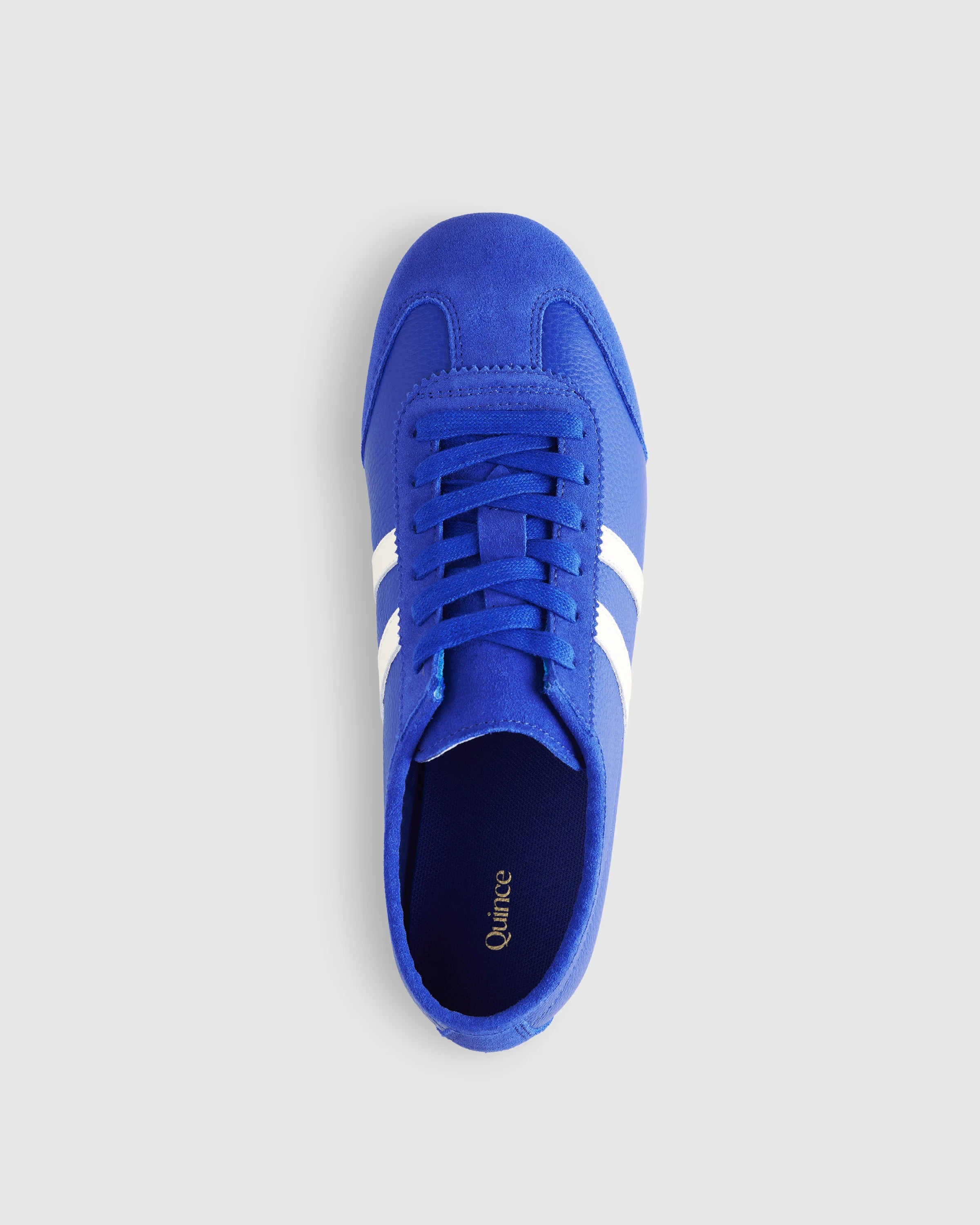 Italian Leather & Suede Low Profile Sneaker - 5 / Electric Blue Secondary image