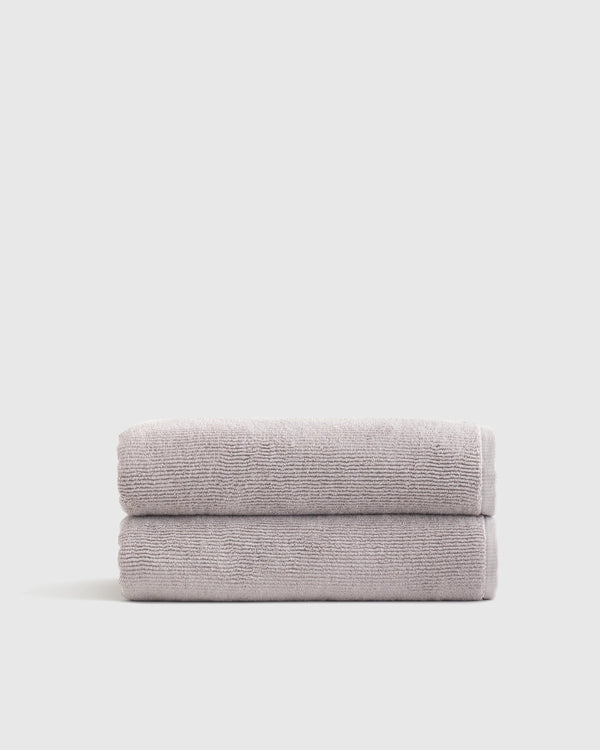 Turkish Ribbed Quick Dry Bath Towel (Set of 2) - One Size / Mineral