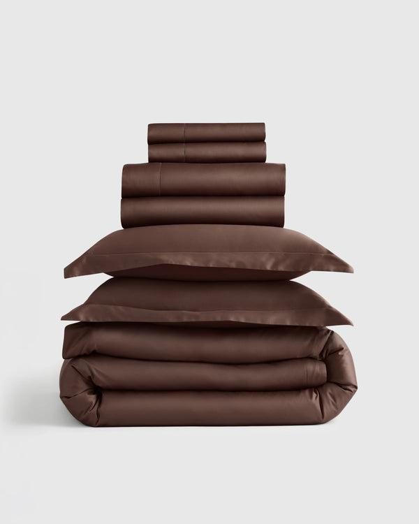 Signature Giza Cotton Sateen Deluxe Bedding Bundle - Twin / Dried Sage