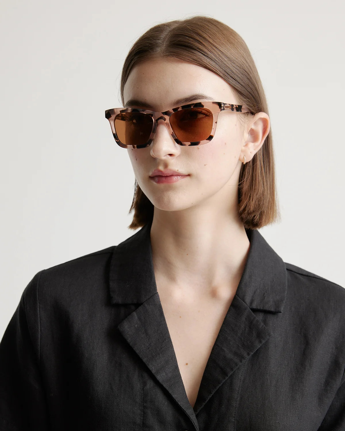 Luna Polarized Acetate Sunglasses - Narrow / Tan Tortoise with Brown Lens Secondary image
