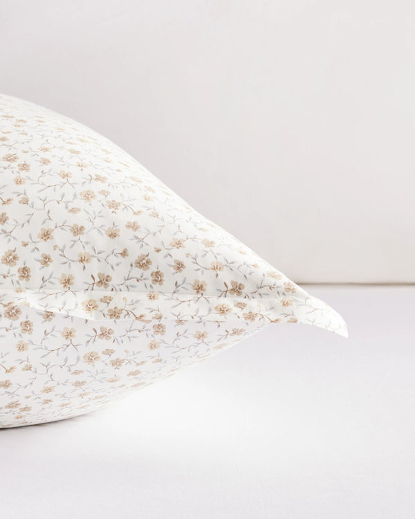 Organic Crisp Percale Floral Euro Sham - Euro / Toffee Florette