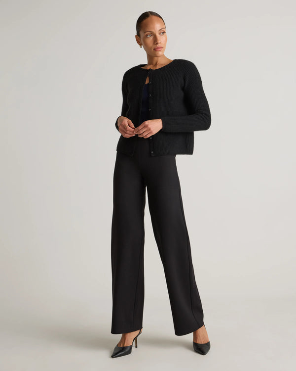 Ultra-Stretch Ponte Wide Leg Pants - XS / Espresso