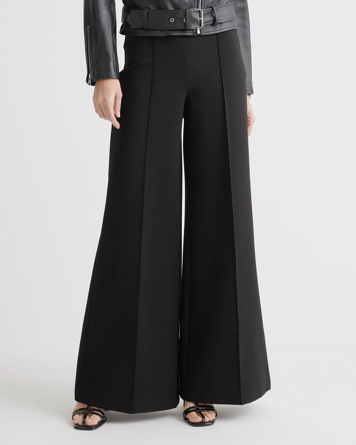 Ultra-Stretch Ponte Super Wide Leg Pants - XS / Black Main image