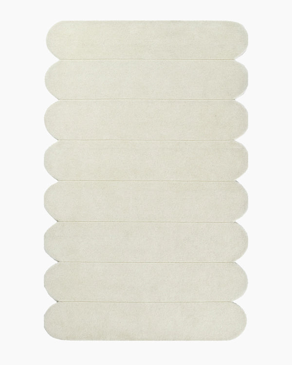 Scalloped Border Hand-Tufted Rug - 5' x 8' / Mustard