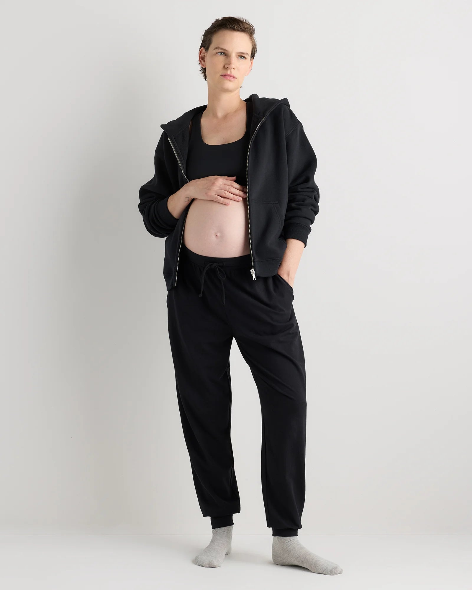 Dream Lounge Maternity Jogger - XS / Bold Black Secondary image