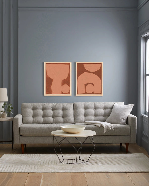 Unit in Terracotta by Michael Kempen (Set of 2) - 21.25"x26.25" / Oak