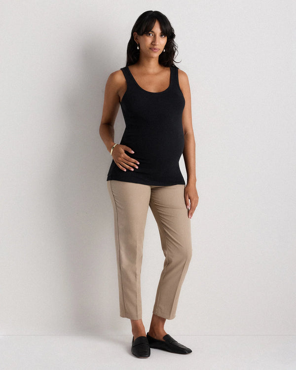 Bamboo Rib Maternity Scoop Neck Tank - XS / Deep Navy