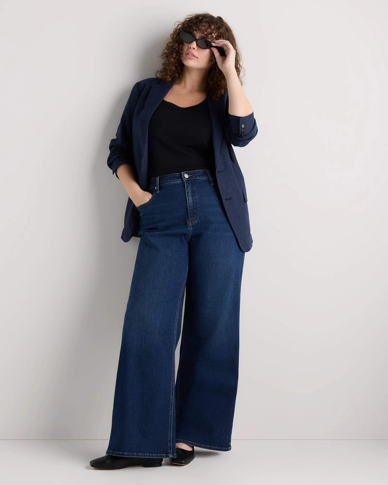 Bella Stretch Wide Leg Jeans - 33 / Midnight Blue Secondary image