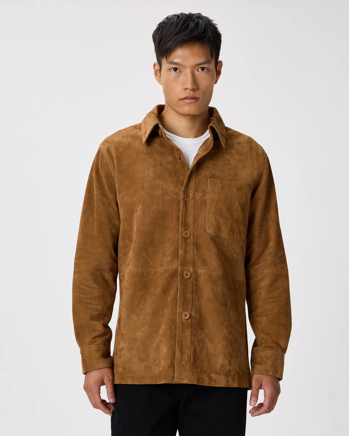 100% Suede Overshirt - S / Cognac Brown Main image