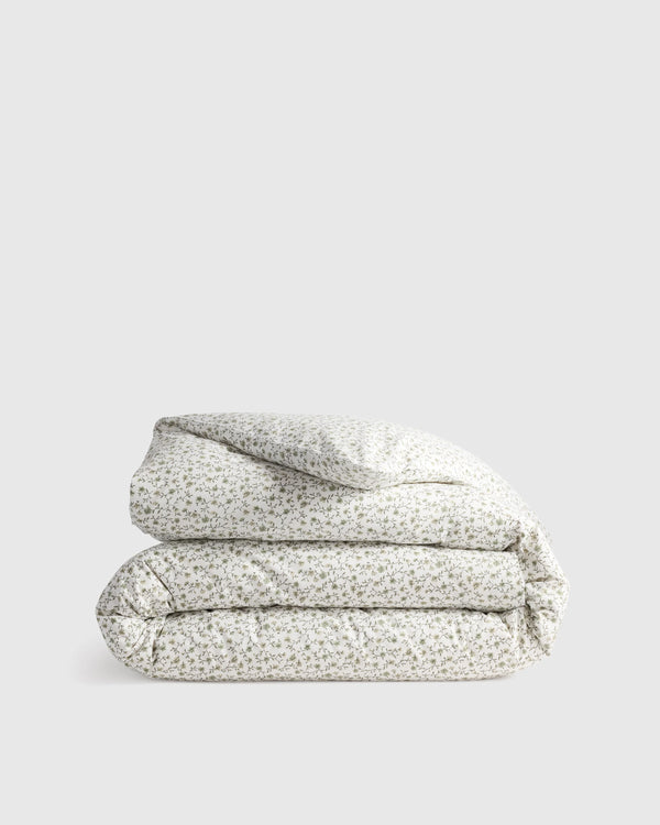 Organic Crisp Percale Duvet Cover - Twin / Ivory