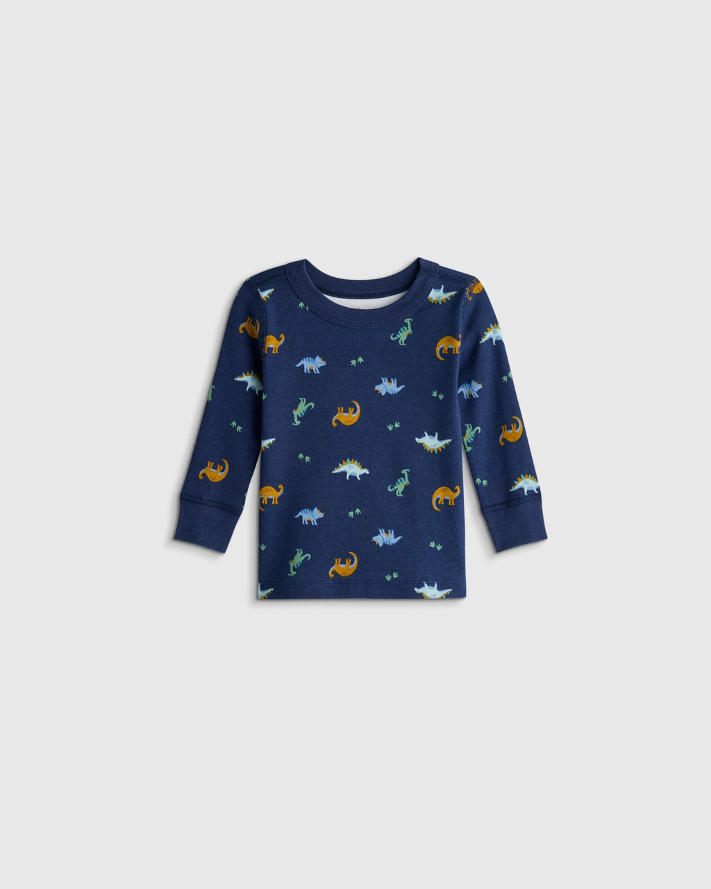 100% Organic Cotton Long Sleeve and Pant Pajama Set - 12-18M / Navy Stripe
