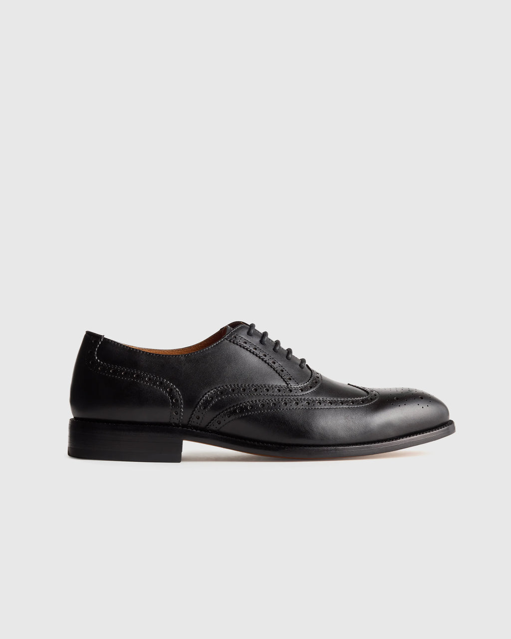 Italian Leather Wingtip Oxford - 7 / Cognac