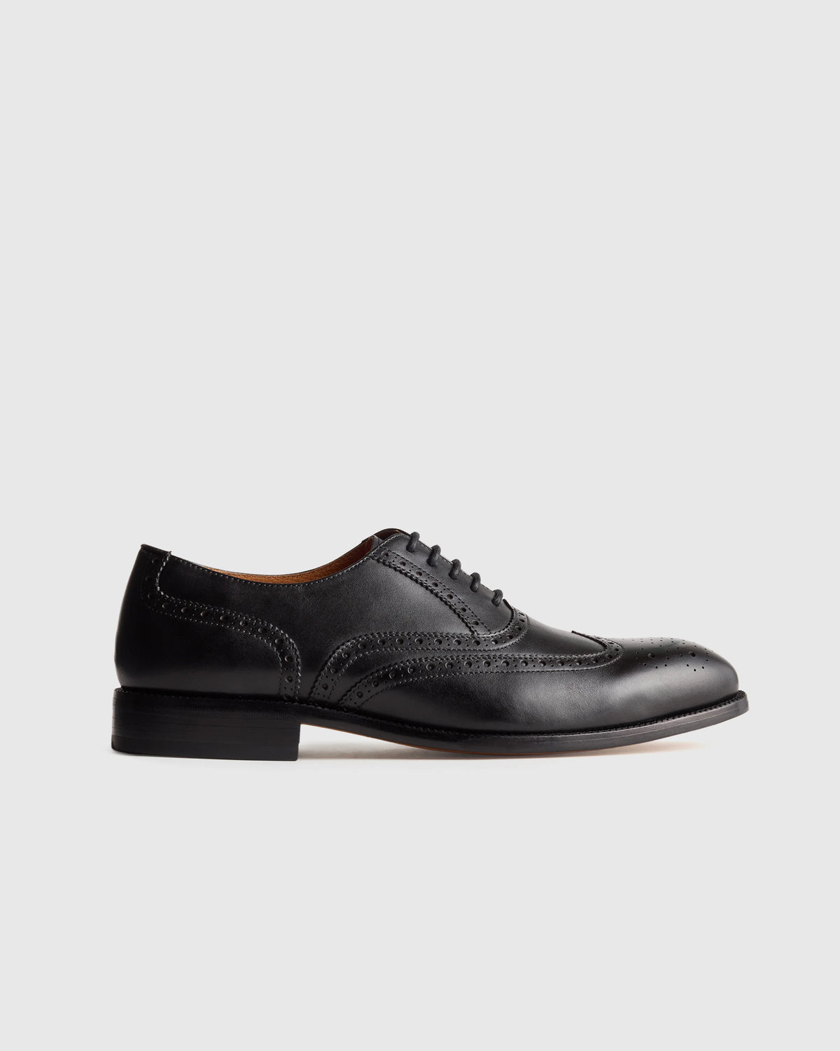 Italian Leather Wingtip Oxford - 7 / Cognac