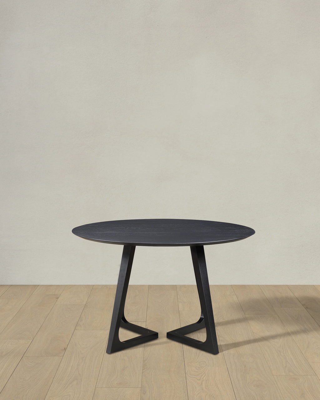 Solid Wood Midcentury Round Dining Table - One Size / Brown Walnut
