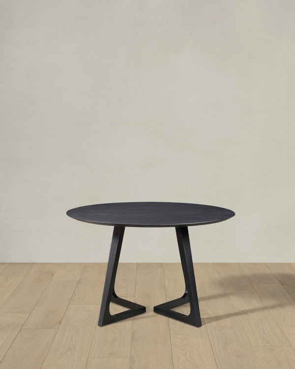 Solid Wood Midcentury Round Dining Table - One Size / Brown Walnut