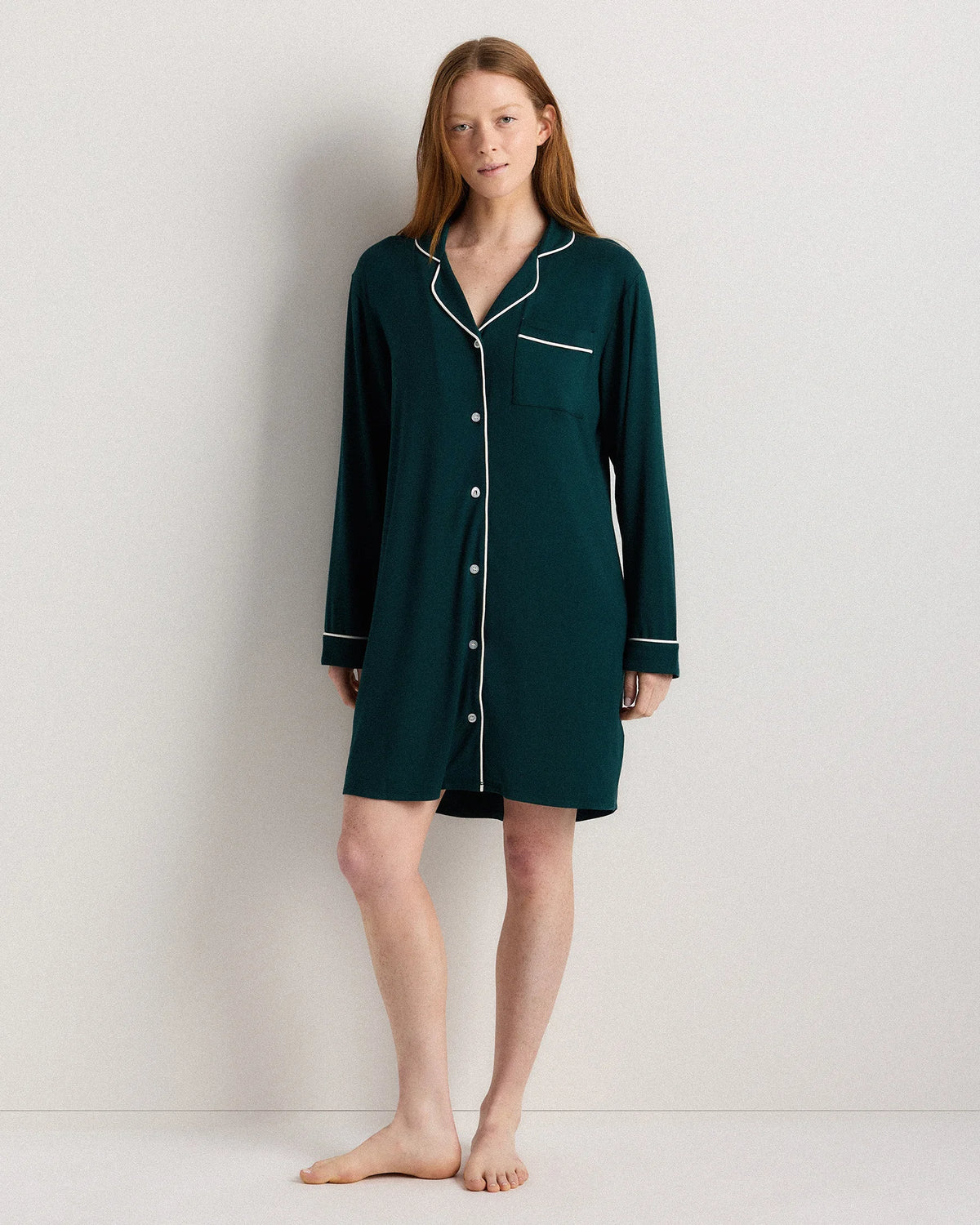 Bamboo Jersey Sleep Shirt - XS / Rhubarb