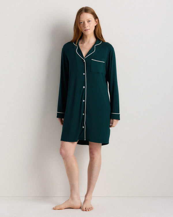 Bamboo Jersey Sleep Shirt - XS / Rhubarb