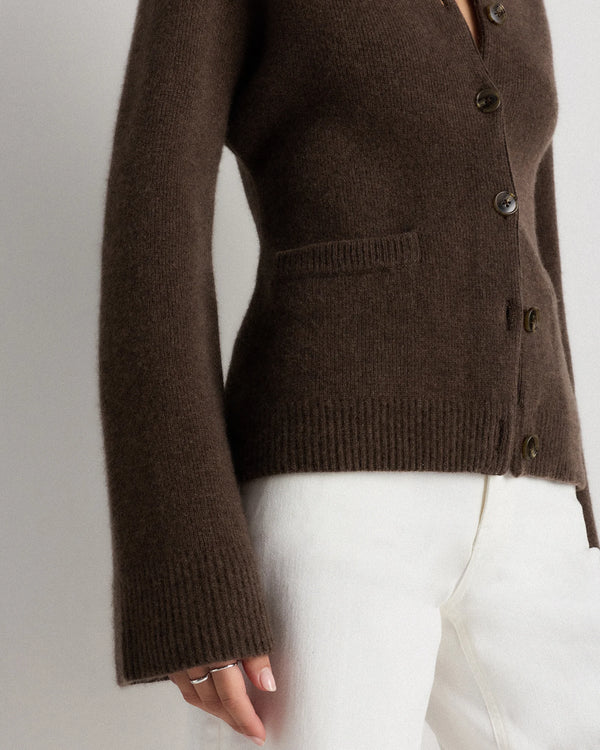 Mongolian Cashmere Structured Cardigan - XS / Oatmeal