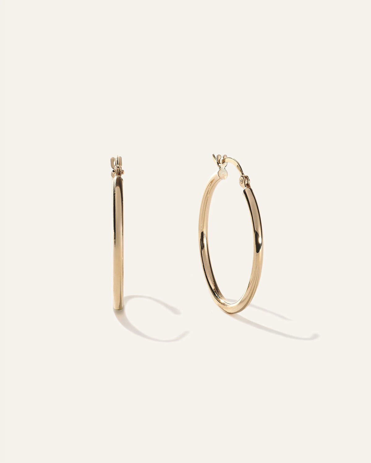 14K Gold Tube Hoops - 25mm / Yellow Gold Main image
