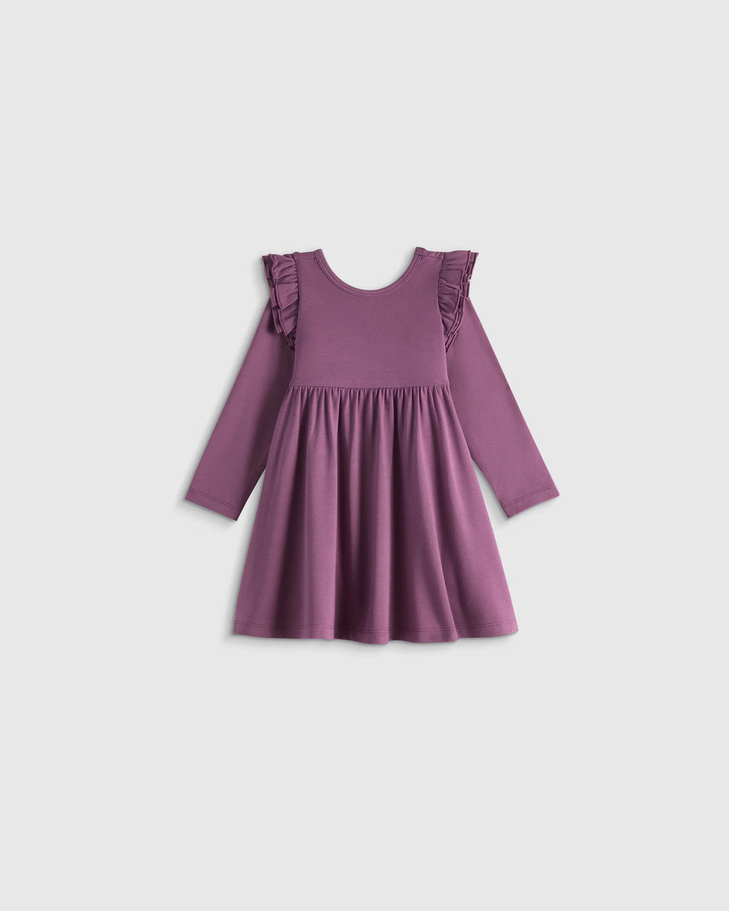 Bamboo Long Sleeve Flutter Twirl Dress - 12-18M / Navy Blossoms