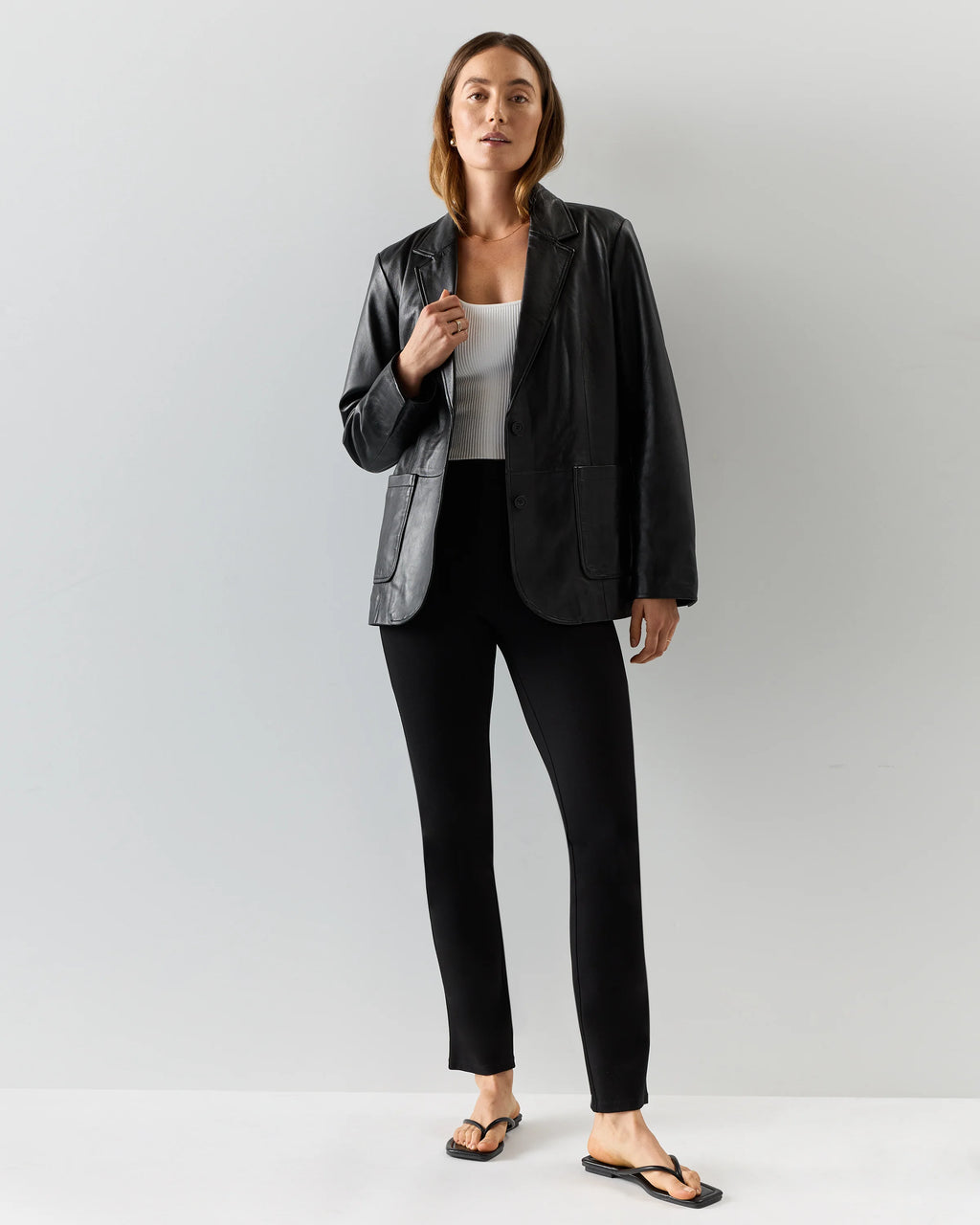 Ultra-Stretch Ponte Straight Leg Pants - XS / Morel Grey