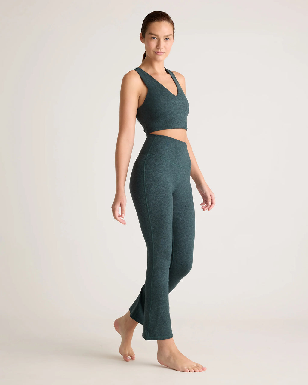 Ultra-Soft Cropped Bootcut Pants - XS / Heather Black