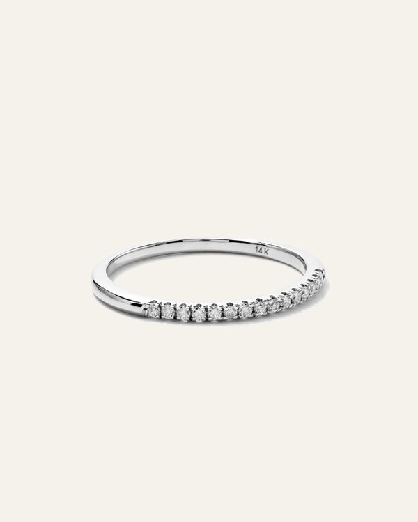 14K Gold Diamond Wedding Band - 4 / Yellow Gold