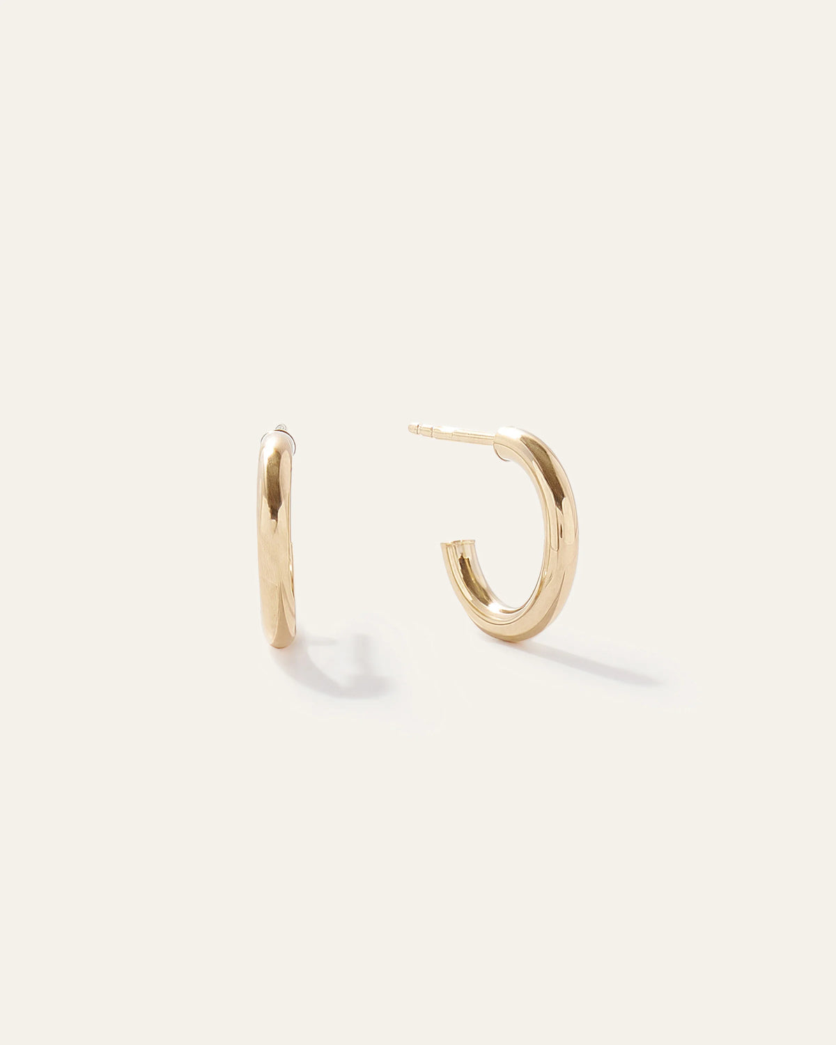 14K Gold Half Huggie Hoops - One Size / Yellow Gold Main image