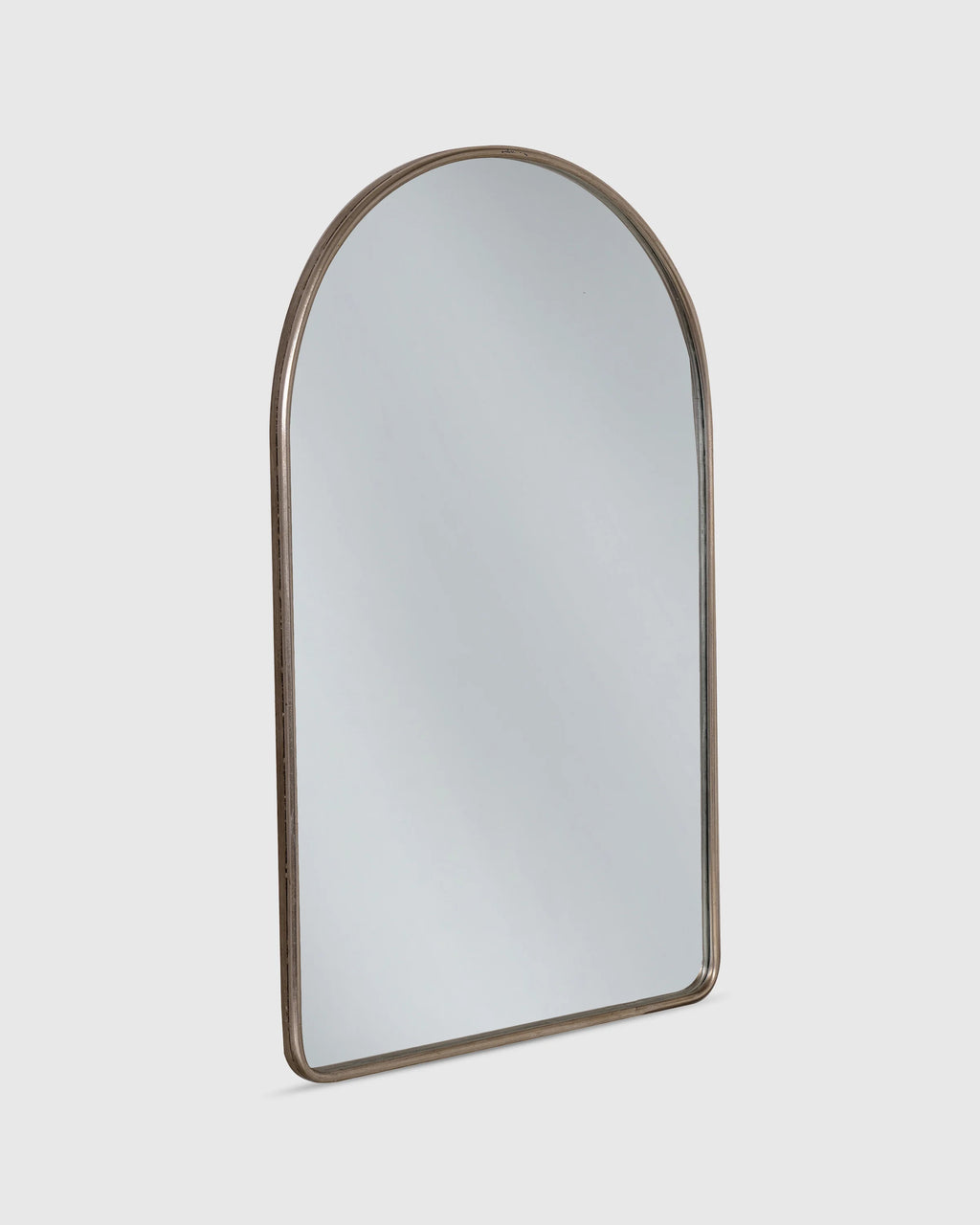 Arched Metal Framed Wall Mirror - One Size / Silver Metal Frame