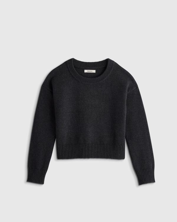 100% Organic Cotton Crewneck Sweater - 2T / Navy/White