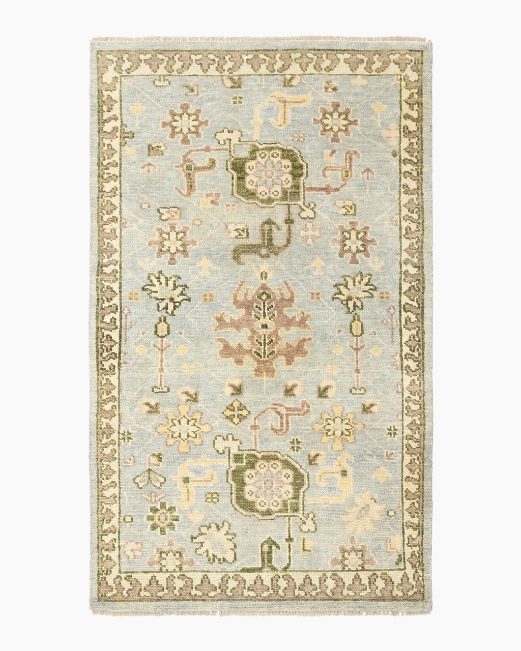 Saoirse Hand-Knotted Wool Rug - 3' x 5' / Light Blue