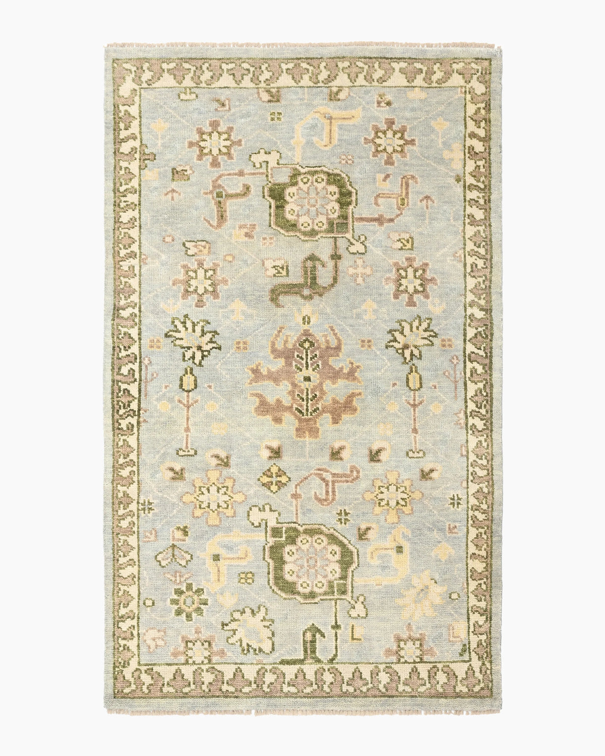 Saoirse Hand-Knotted Wool Rug - 3' x 5' / Light Blue
