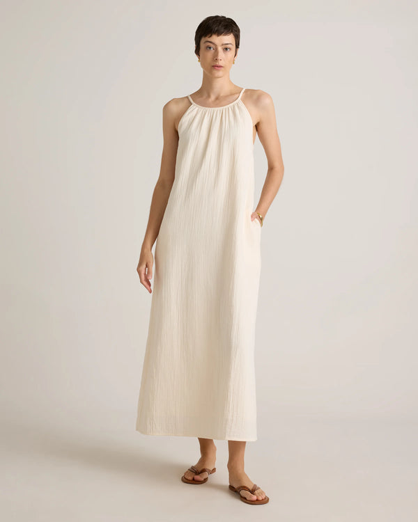 100% Organic Cotton Gauze Sleeveless Maxi Dress - XS / Spiced Orange