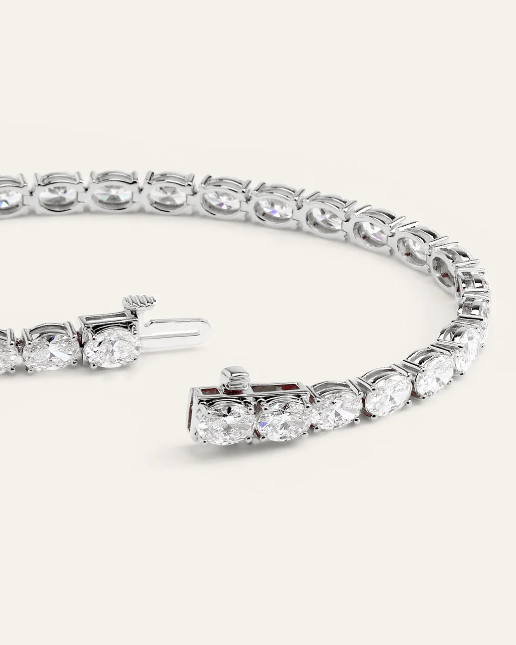 14K Gold Lab Grown Diamond East-West Oval Tennis Bracelet - 10ctw - 6.5" / Yellow Gold